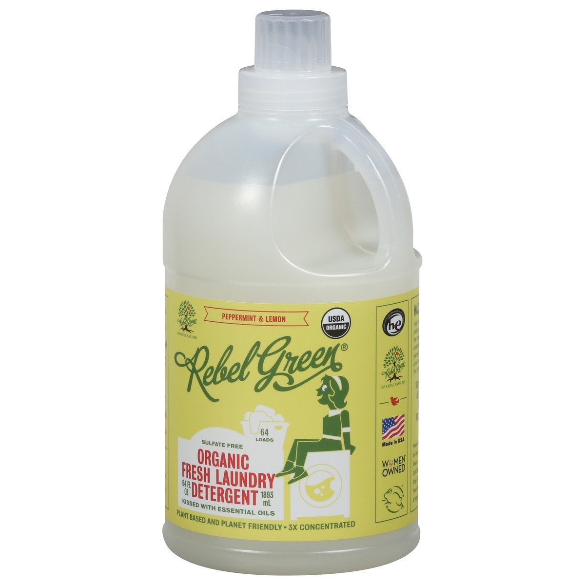 slide 8 of 9, Rebel Green Lemon Lndry Det Peppermint, 64 fl oz