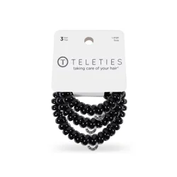 Teleties Large Hair Ties - Jet Black 3pack