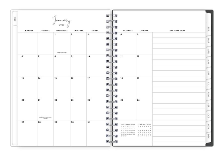 slide 3 of 6, Blue Sky Stay Chic Cyo Weekly/Monthly Planner, 5-7/8'' X 8-5/8'', Valley Rose, January To December 2020, 117428, 1 ct