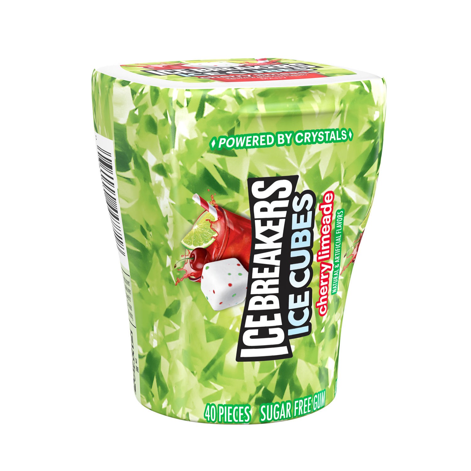 slide 1 of 4, Ice Breakers Ice Cubes Cherry Limeade Sugar Free Chewing Gum Bottle, 3.24 oz (40 Pieces), 3.24 oz