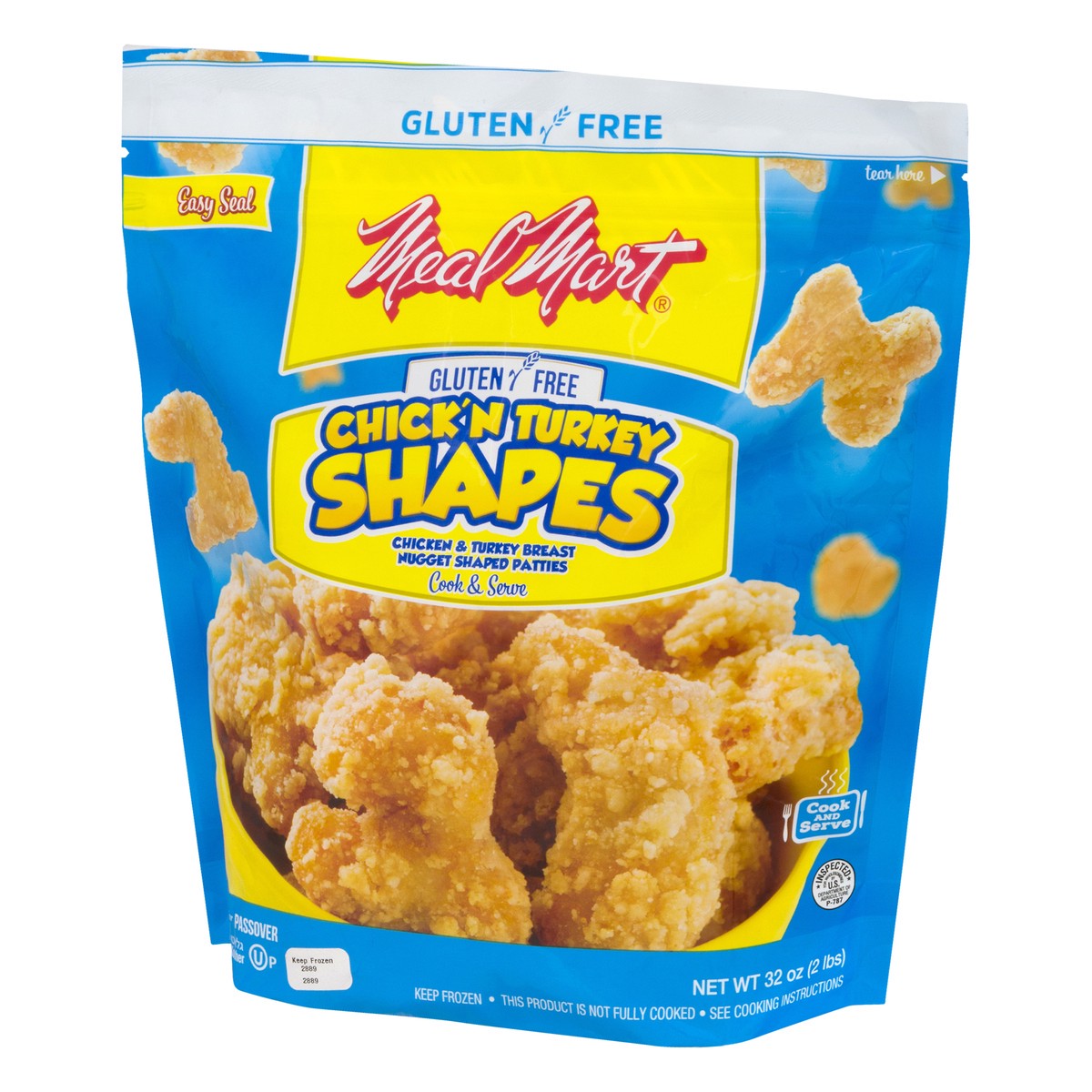 slide 3 of 9, Meal Mart Nugget Shaped Chicken & Turkey Breast Gluten Free Patties 32 oz, 32 oz