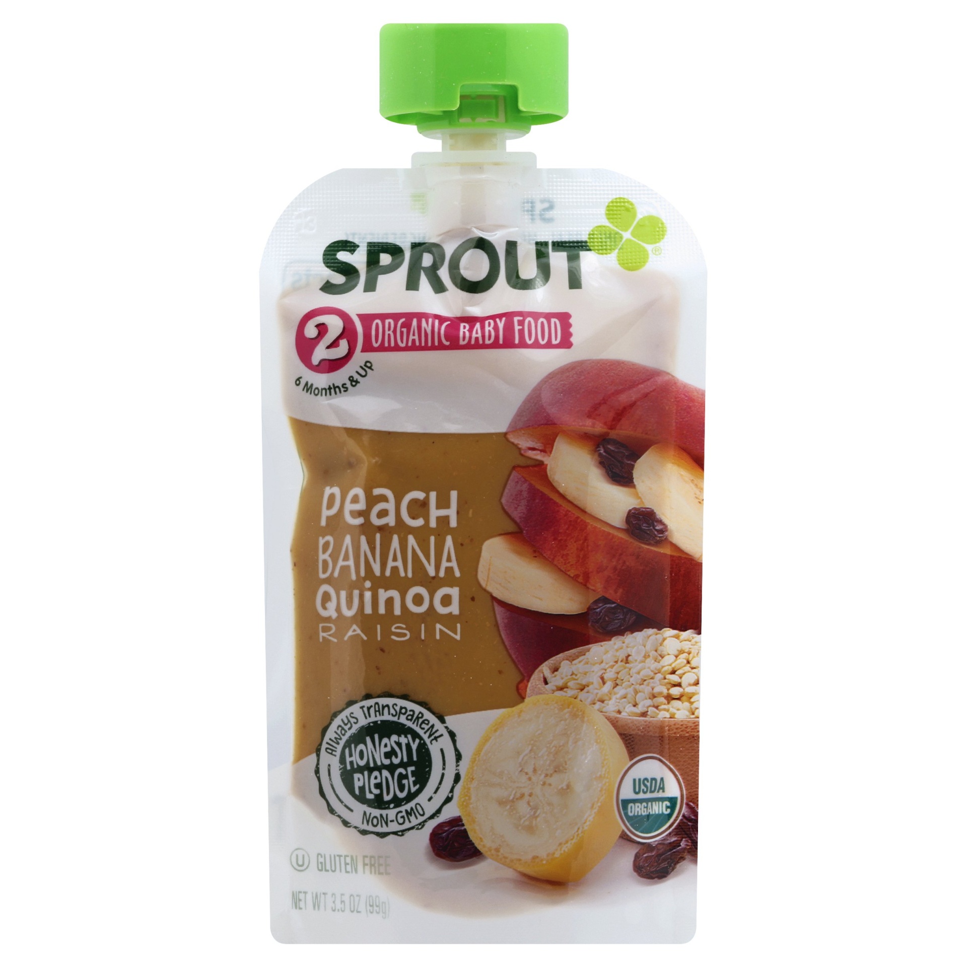 slide 1 of 6, Sprout Baby Food Peach Berry Oatmeal, 3.5 oz