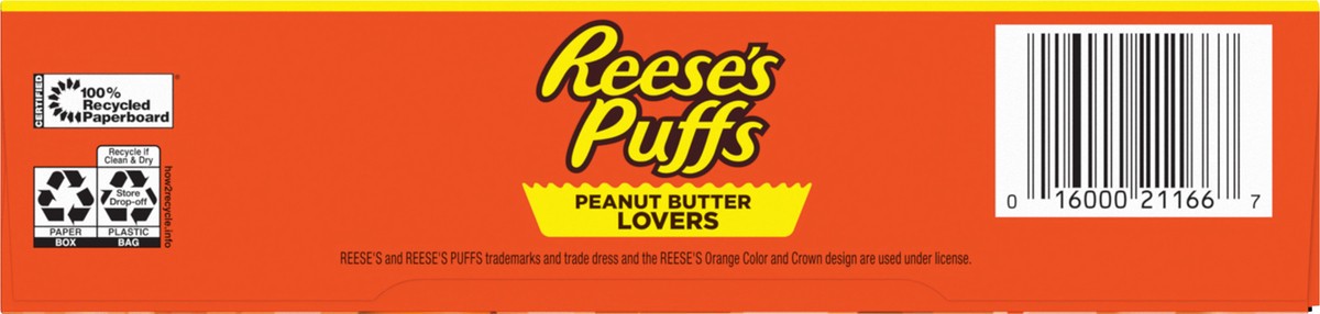 slide 8 of 13, Reese's Puffs REESE''S PUFFS Peanut Butter Lovers Breakfast Cereal, Made with Whole Grain and Real REESE''S Peanut Butter, 11.5 oz, 11.5 oz