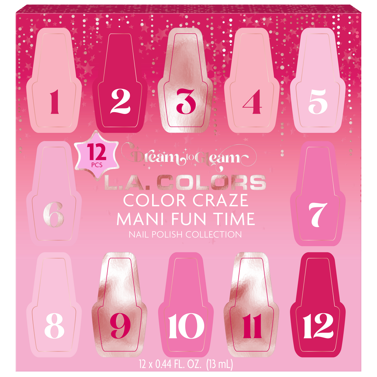 slide 1 of 1, LA COLORS Color Craze Mani Fun Set 12pc, 12 ct
