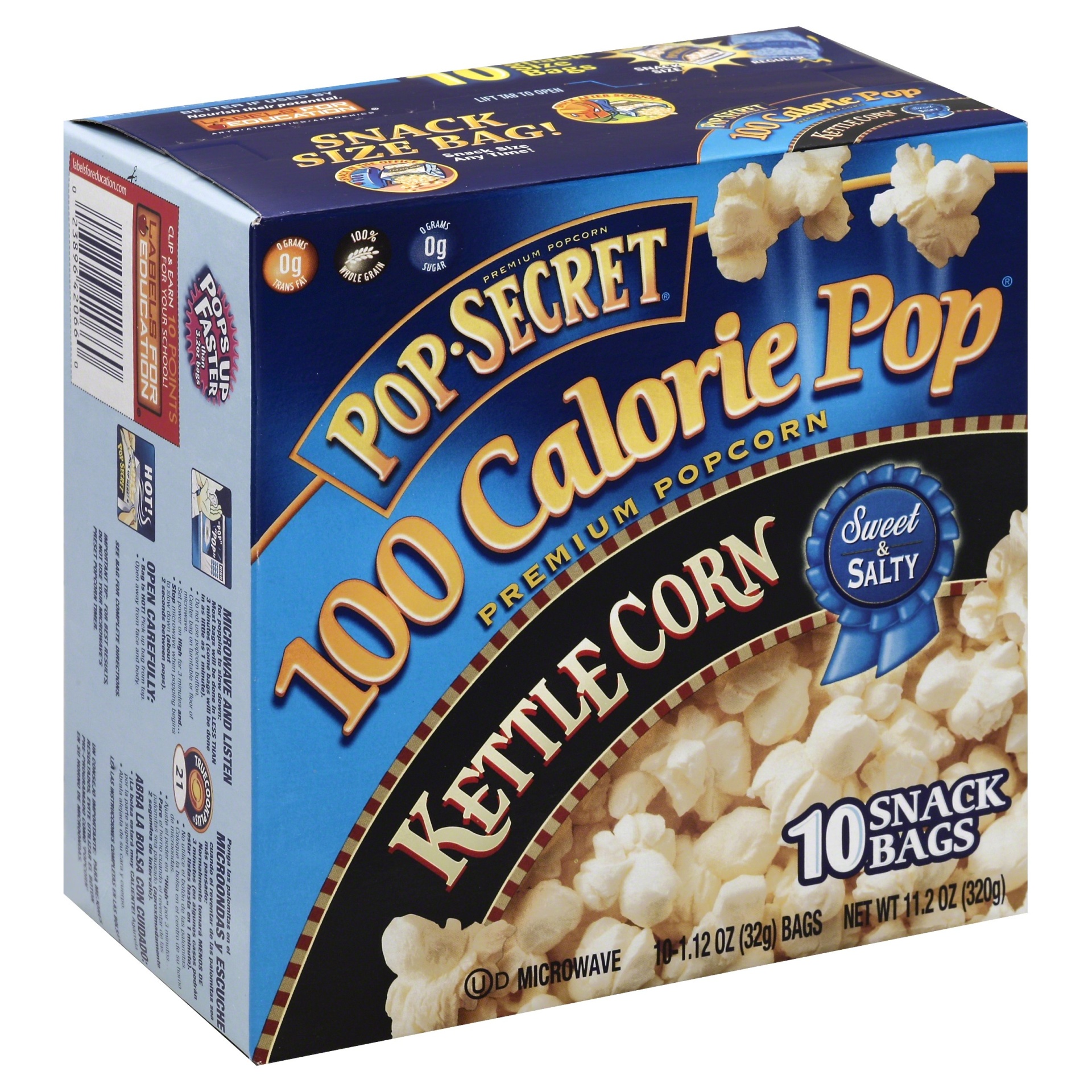 slide 1 of 1, Pop-Secret Premium Snack Size 100 Calorie Kettle Corn, 10 ct