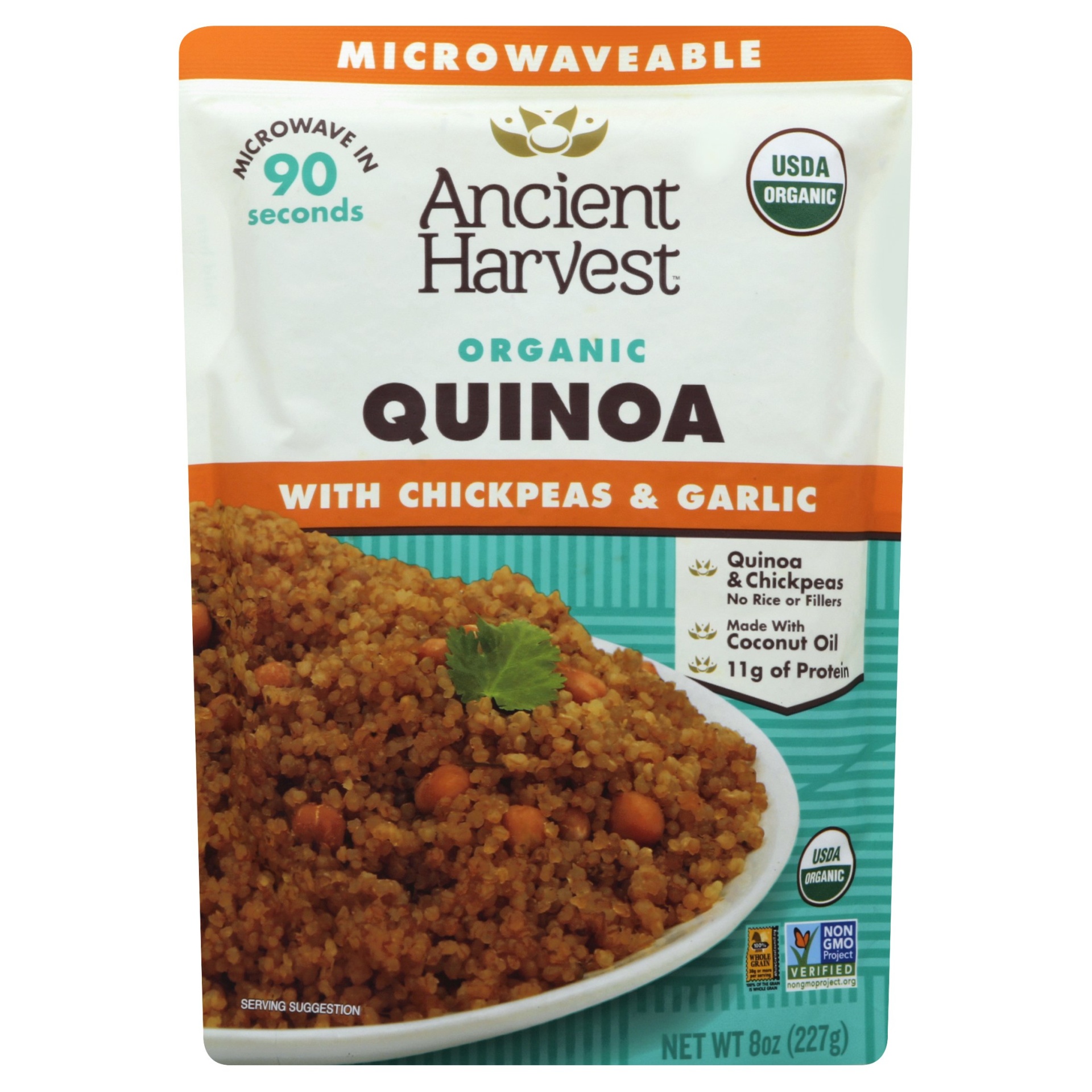 slide 1 of 1, Ancient Harvest Organic Quinoa with Chickpeas & Garlic, 8 oz