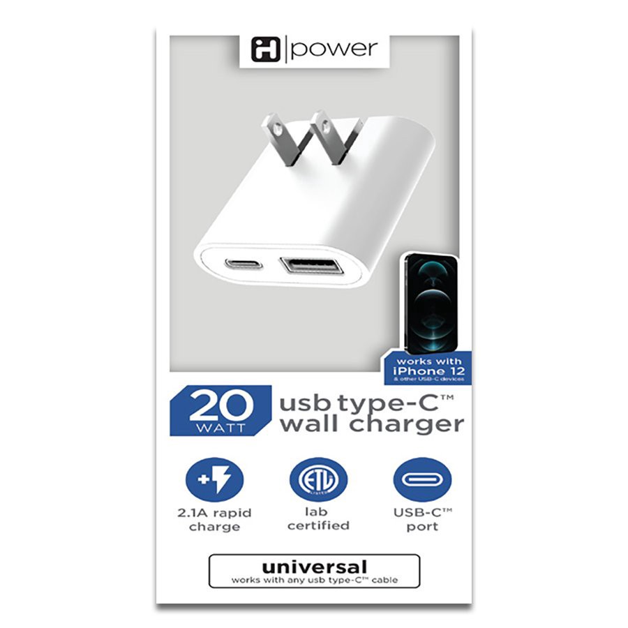 slide 1 of 1, iHome 20-Watt Dual Port Charger - White, 1 ct