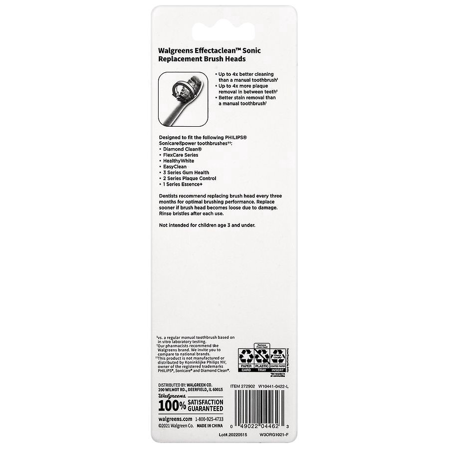 slide 3 of 5, Walgreens Effectaclean Sonic Replacement Brush Heads, 5 ct