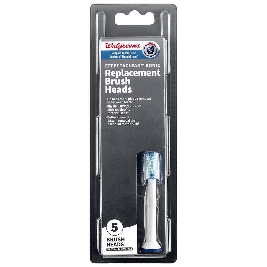 slide 1 of 5, Walgreens Effectaclean Sonic Replacement Brush Heads, 5 ct
