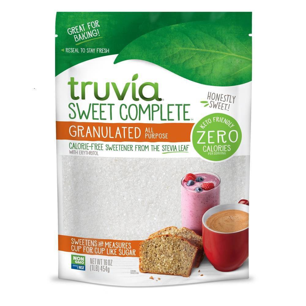 slide 6 of 7, Truvia Sweet Complete Granulated Sweetener from the Stevia Leaf, 16 oz Bag, 16 oz