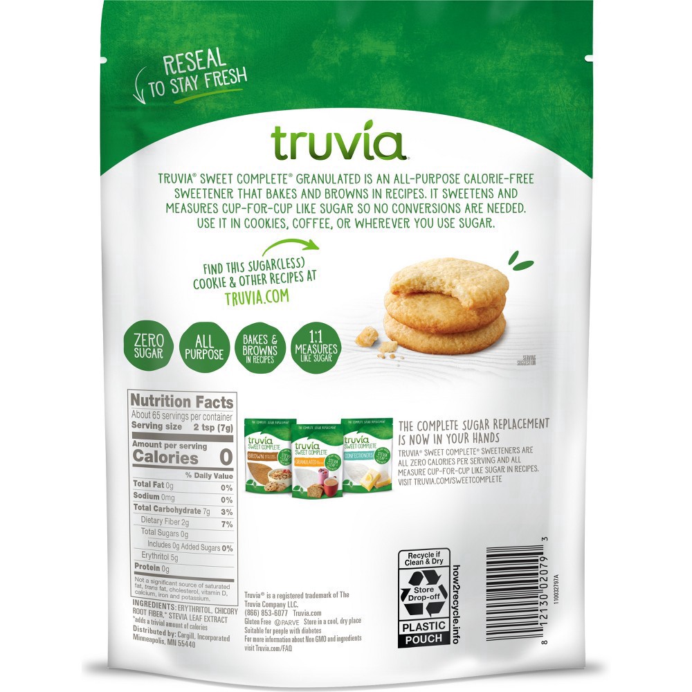 slide 2 of 7, Truvia Sweet Complete Granulated Sweetener from the Stevia Leaf, 16 oz Bag, 16 oz