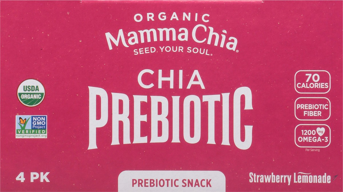 slide 13 of 13, Mamma Chia Organic Strawberry Lemonade Prebiotic Squeeze Snack 4 - 3.5 oz Each, 4 ct