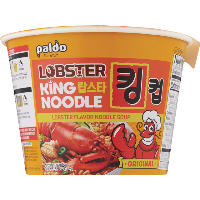 slide 1 of 1, Paldo Lobster Taste Langosta King Cup Noodle, 3.88 oz