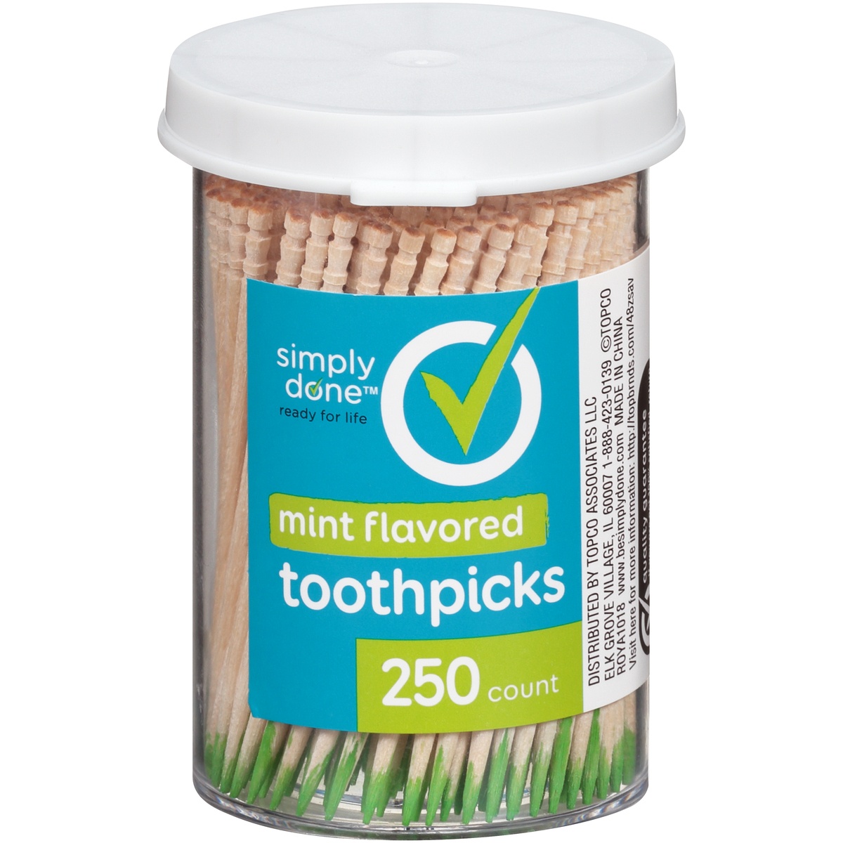 slide 1 of 1, Simply Done Mint Flavor Toothpicks, 250 ct