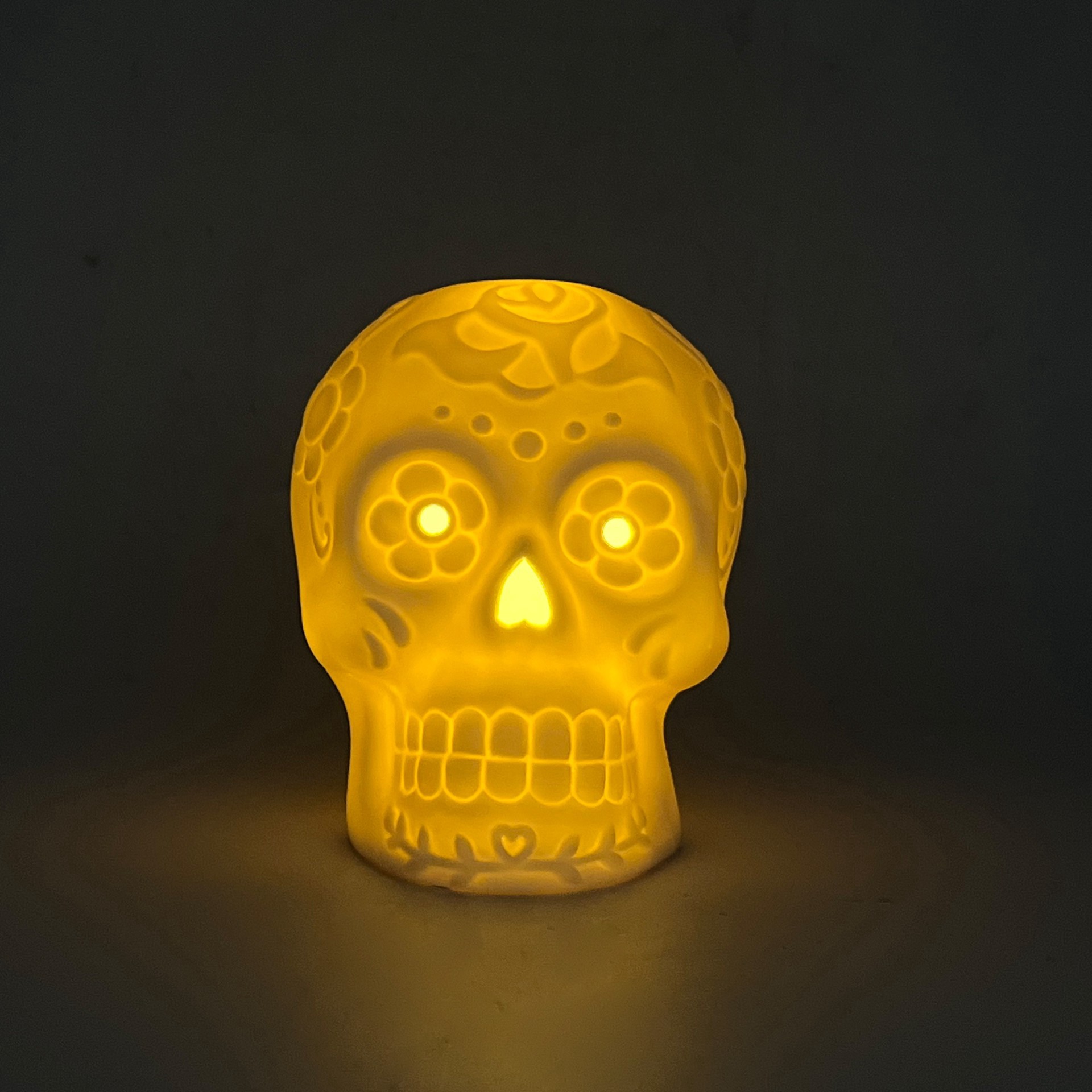 slide 3 of 8, 4.5" Diy Led Sugar Skull Ceramic Decor By Ashland, 4.5 in