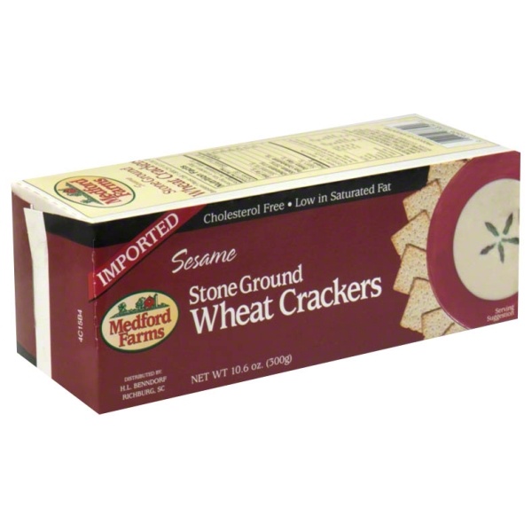 slide 1 of 1, Medford Farms Stone Ground Wheat Crackers, Sesame, 8.8 oz