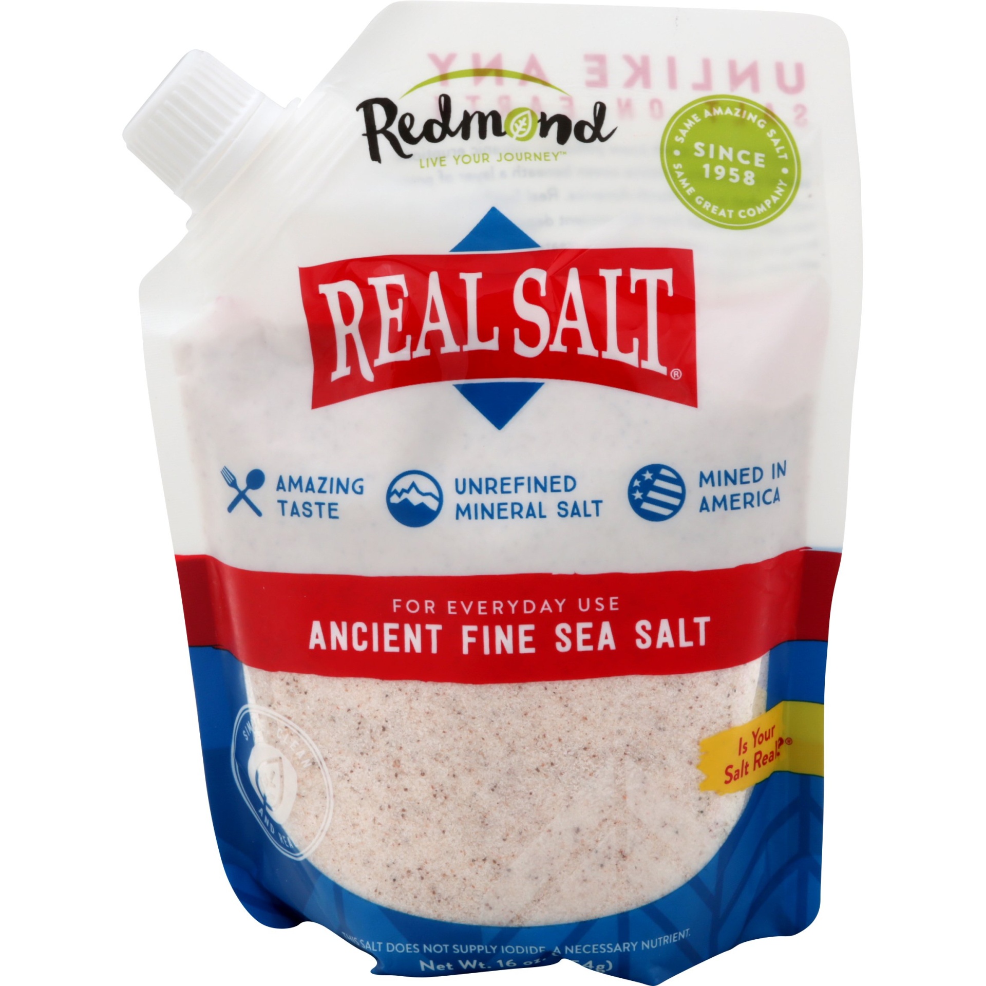 slide 1 of 8, Redmond Sea Salt, Ancient, Fine, 16 oz