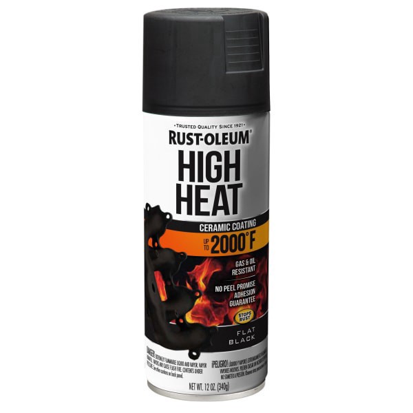 slide 4 of 13, Rustoleum Rust-Oleum Automotive High Heat Paint (2000F) Flat Black Spray Paint-248903, 12 oz