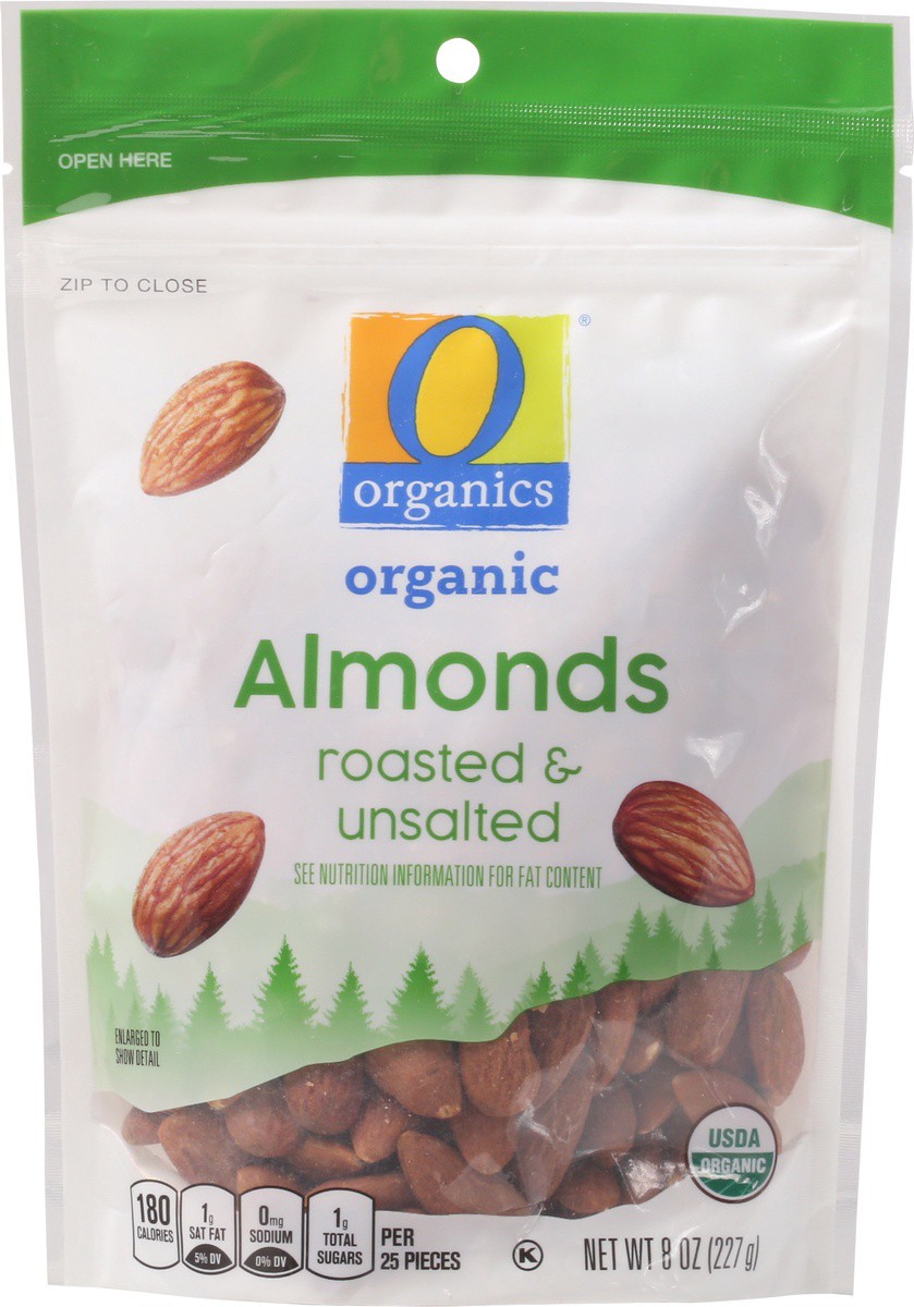 slide 6 of 9, O Organics Organic Almonds Roasted Unsalted, 8 oz