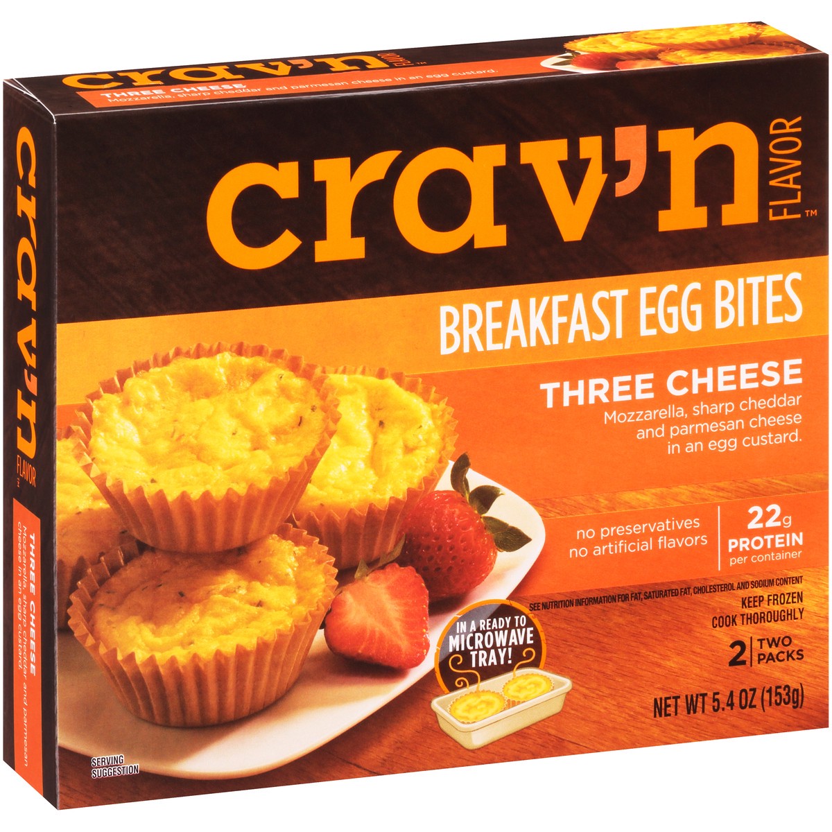 slide 8 of 10, Crav'n Flavor Three Cheese Breakfast Egg Bites 2 ea, 2 ct