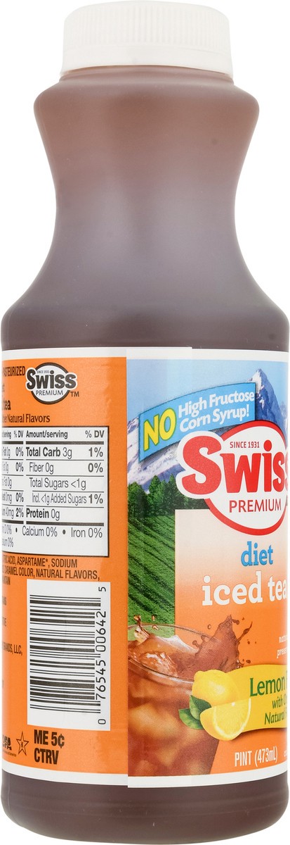 slide 2 of 13, Swiss Premium Diet Lemon Flavor Iced Tea - 1 pint, 1 pint
