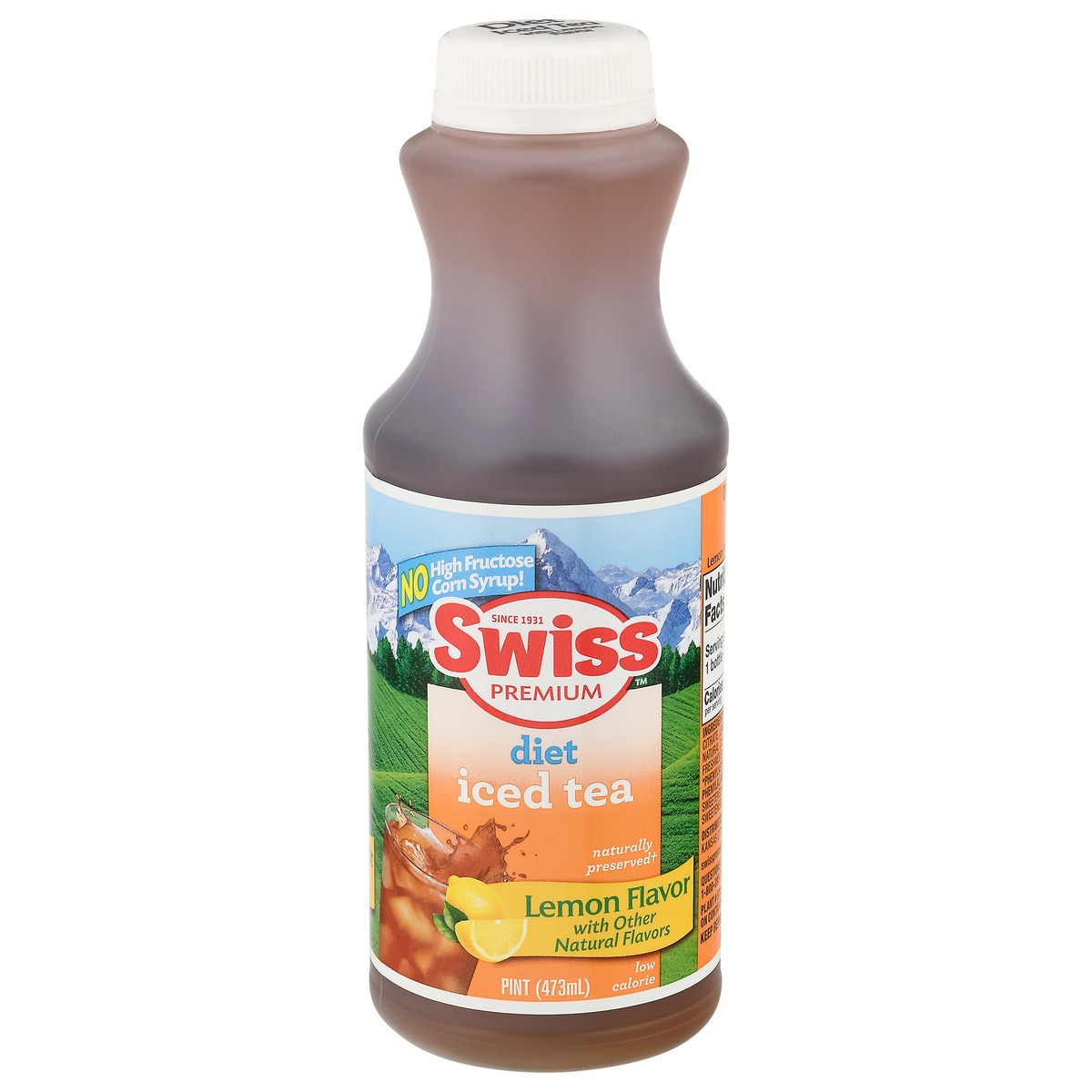 slide 1 of 13, Swiss Premium Diet Lemon Flavor Iced Tea - 1 pint, 1 pint