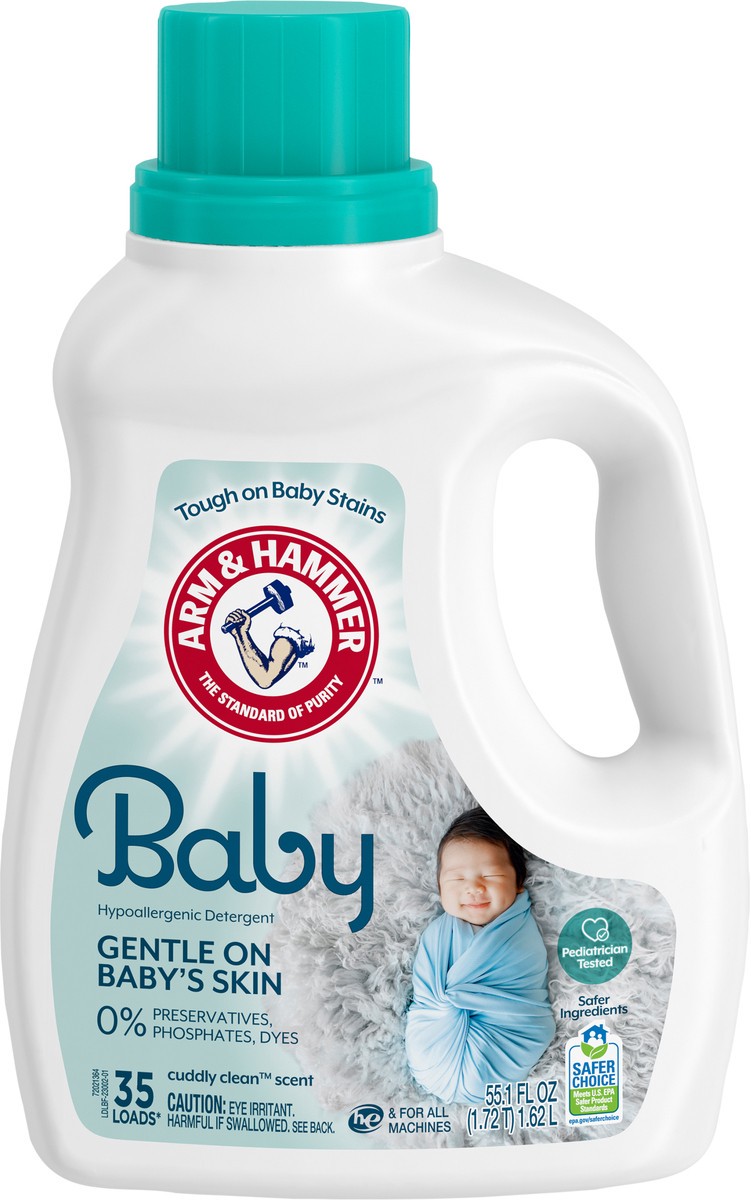 slide 2 of 9, ARM & HAMMER Baby, 35 Loads Liquid Laundry Detergent, 55.1 Fl oz, 55.10 fl oz