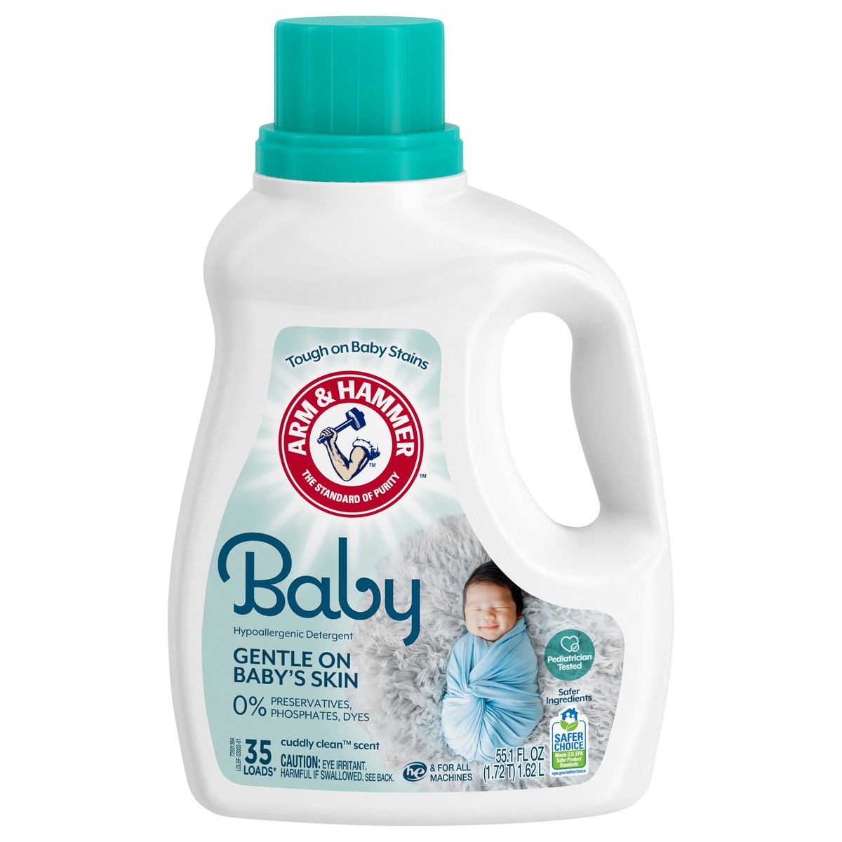 slide 6 of 9, ARM & HAMMER Baby, 35 Loads Liquid Laundry Detergent, 55.1 Fl oz, 55.10 fl oz