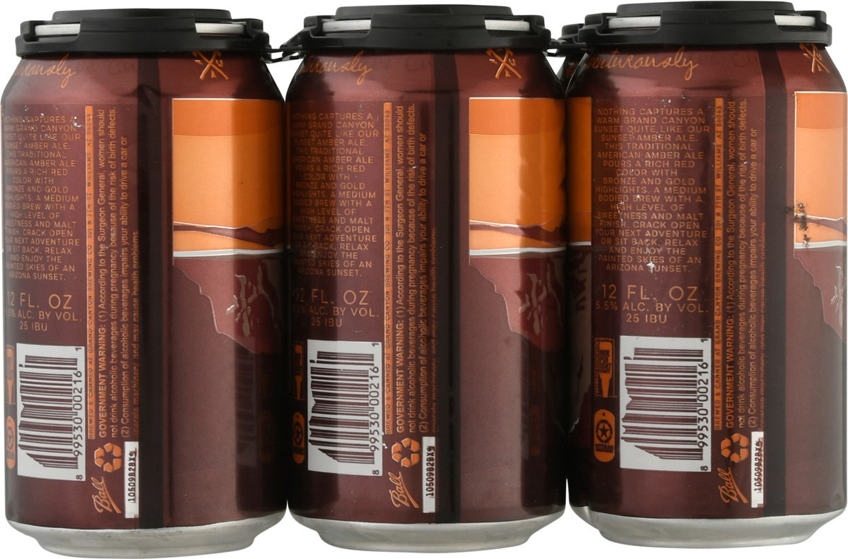 slide 4 of 10, Grand Canyon Sunset Amber Ale Beer 6-12 fl oz Cans, 6 ct
