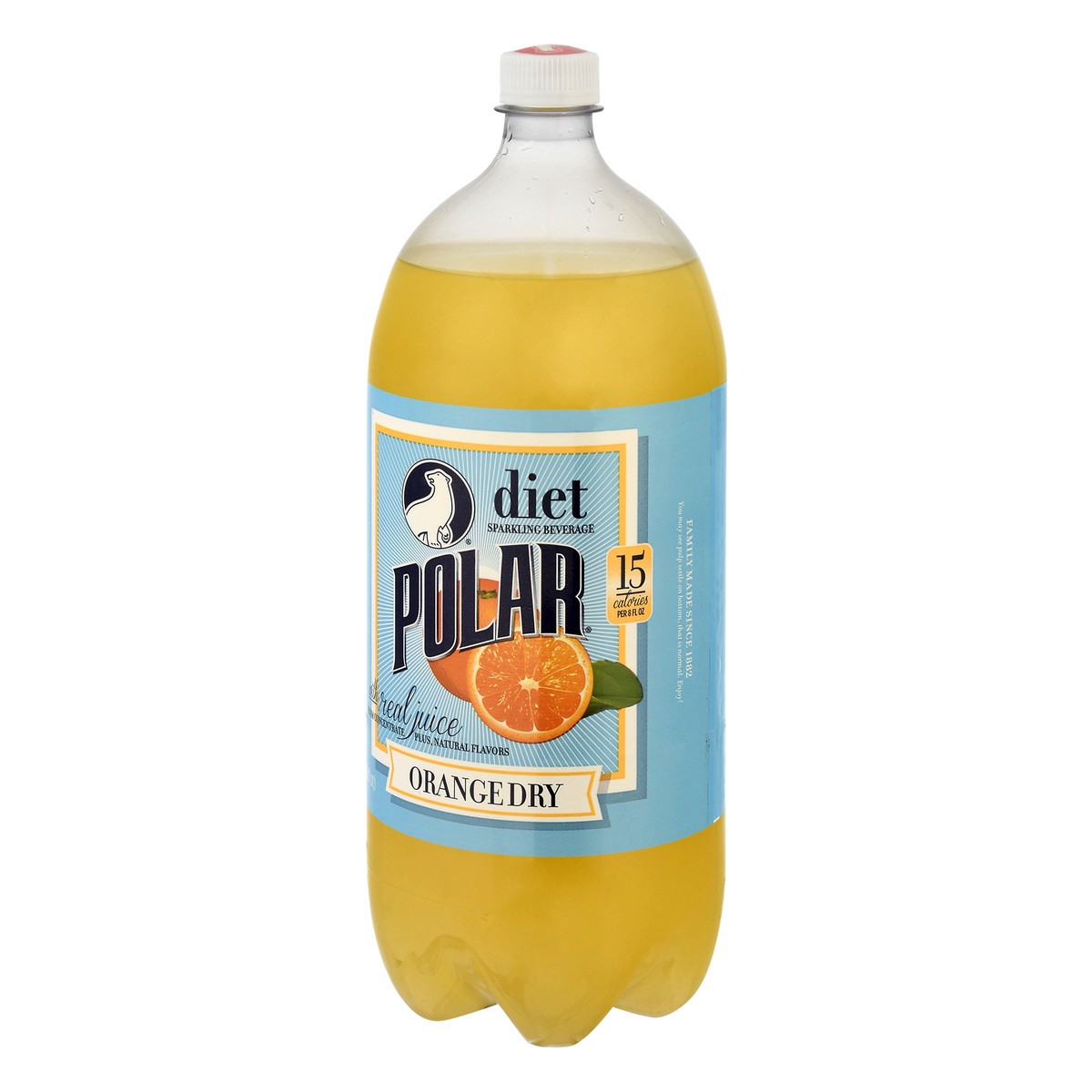 slide 10 of 10, Polar Diet Orange Dry Sparkling Beverage 2 lt, 2 liter