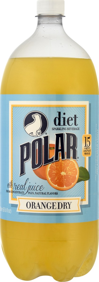 slide 9 of 10, Polar Diet Orange Dry Sparkling Beverage 2 lt, 2 liter