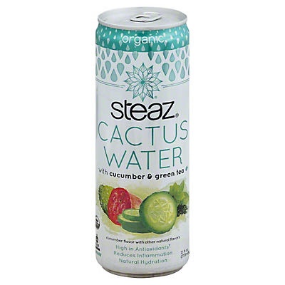 slide 1 of 1, Steaz Cactus Water With Cucumber & Green Tea, 12 fl oz