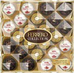 Ferrero Rocher Gourmet Assorted Hazelnut Milk and Dark Chocolate and Coconut Chocolate Gift Box