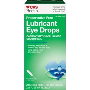 slide 1 of 1, CVS Health Preservative-Free Lubricant Eye Drops, 70 ct