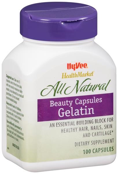 slide 1 of 1, Hy-Vee HealthMarket Beauty Capsules Gelatin Capsules, 100 ct