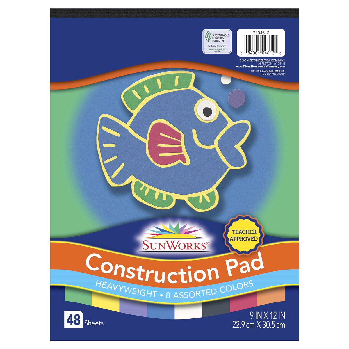 slide 1 of 1, Pacon 9x12 Construction Paper Pad, 48 ct
