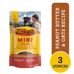 Zuke's Mini Naturals Dog Training Treats for Dogs of All Sizes, Pet Treats made with Real Peanut Butter - 3 oz Pouch