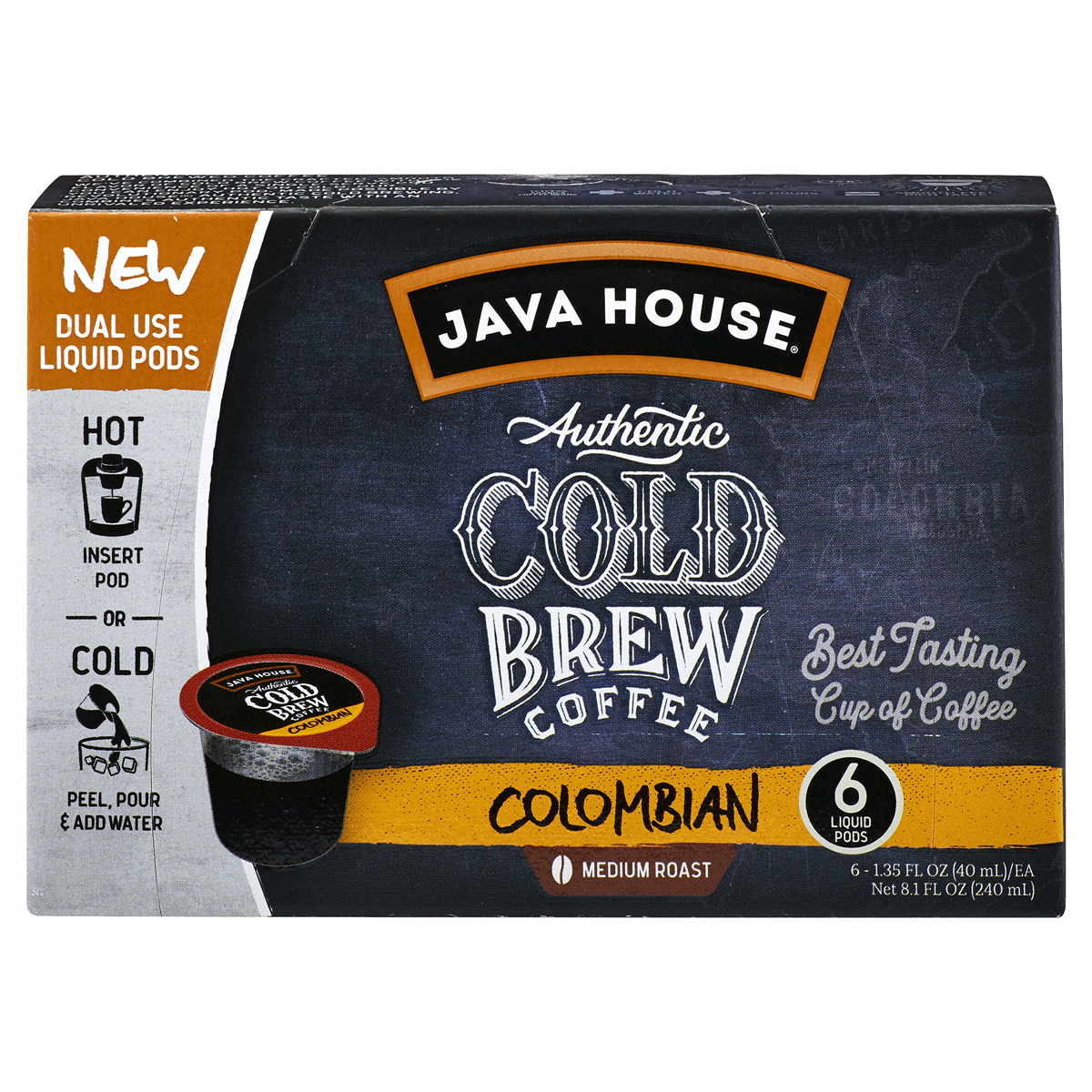 slide 1 of 1, Java House Columbian Medium Roast Authentic Cold Brew Coffee Pods - 6 ct, 6 ct