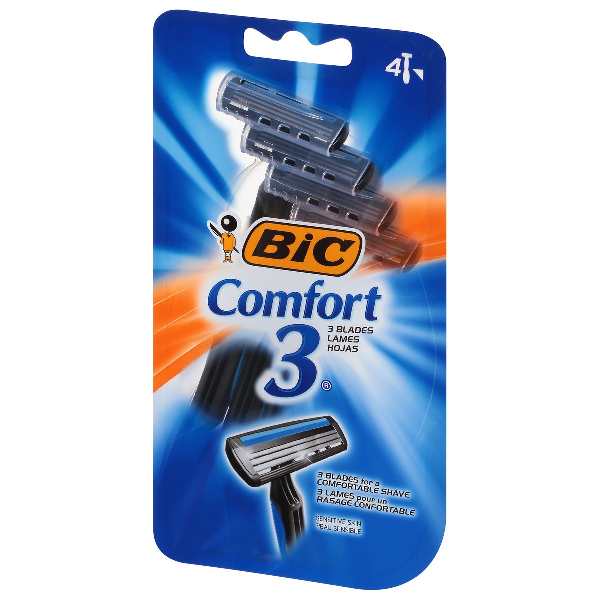 slide 4 of 11, Bic Comfort 3Blades Comfort, 4 ct