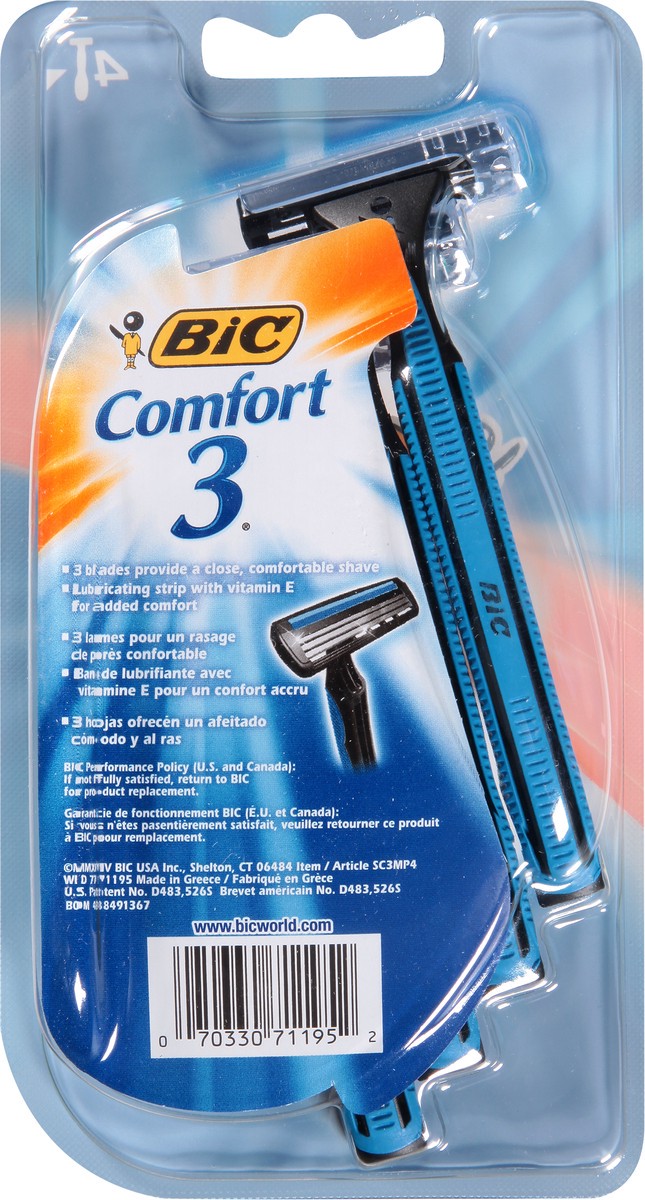 slide 6 of 11, Bic Comfort 3Blades Comfort, 4 ct
