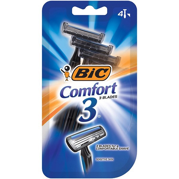 slide 1 of 11, Bic Comfort 3Blades Comfort, 4 ct