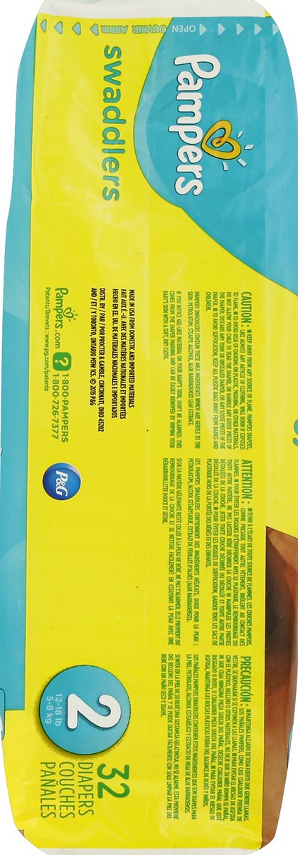 slide 3 of 6, Pampers Swaddlers Diapers Size 2, 32 ct