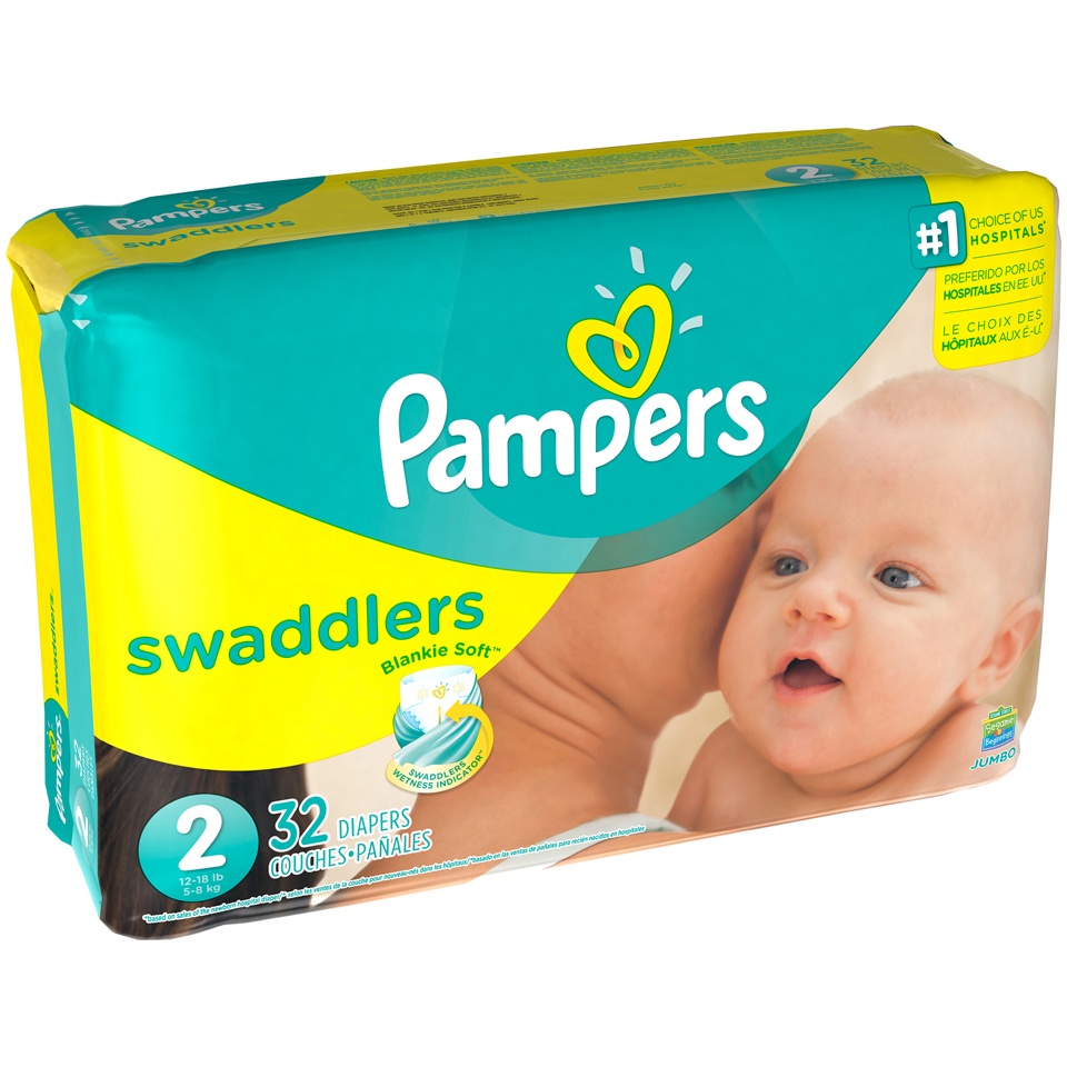 slide 1 of 6, Pampers Swaddlers Diapers Size 2, 32 ct