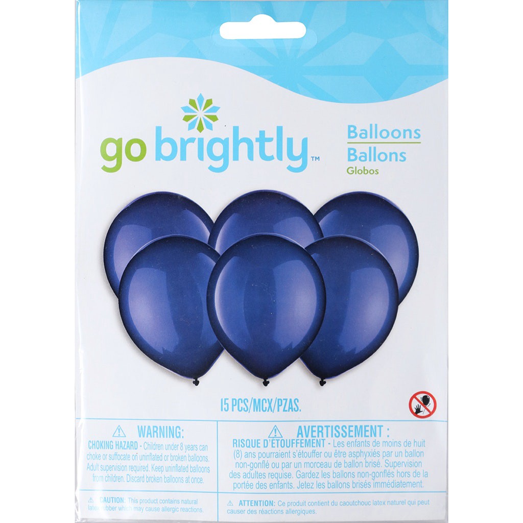 slide 1 of 1, Go Brtly Solid Latex Balloon 12 Round Royal Blue, 15 ct