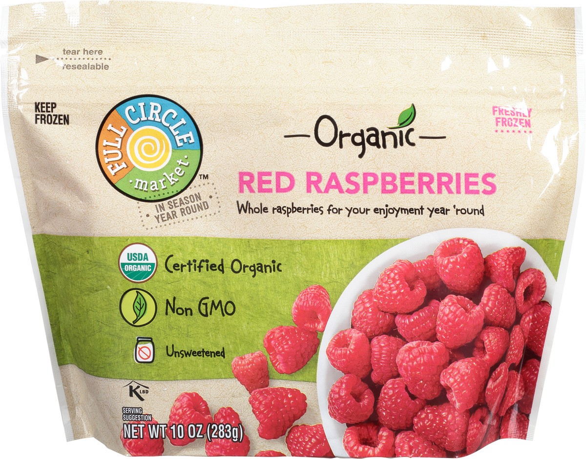 slide 1 of 9, Full Circle Market Organic Unsweetened Red Raspberries 10 oz, 10 oz