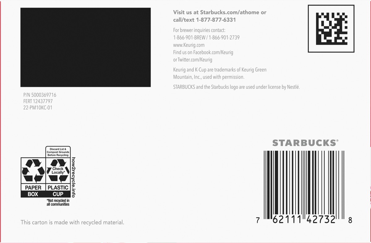 slide 8 of 9, Starbucks K-Cup Coffee Pods, Peppermint Mocha Naturally Flavored Coffee for Keurig Coffee Makers, 100% Arabica, Limited Edition Holiday Coffee, 1 Box (10 Pods), 3.7 oz