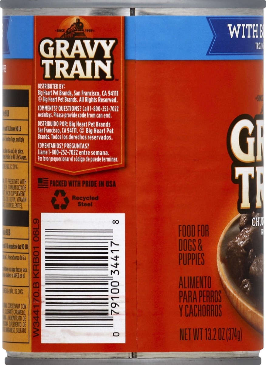 slide 3 of 6, Gravy Train Dog Food With Beef Chunks, 13.2 oz