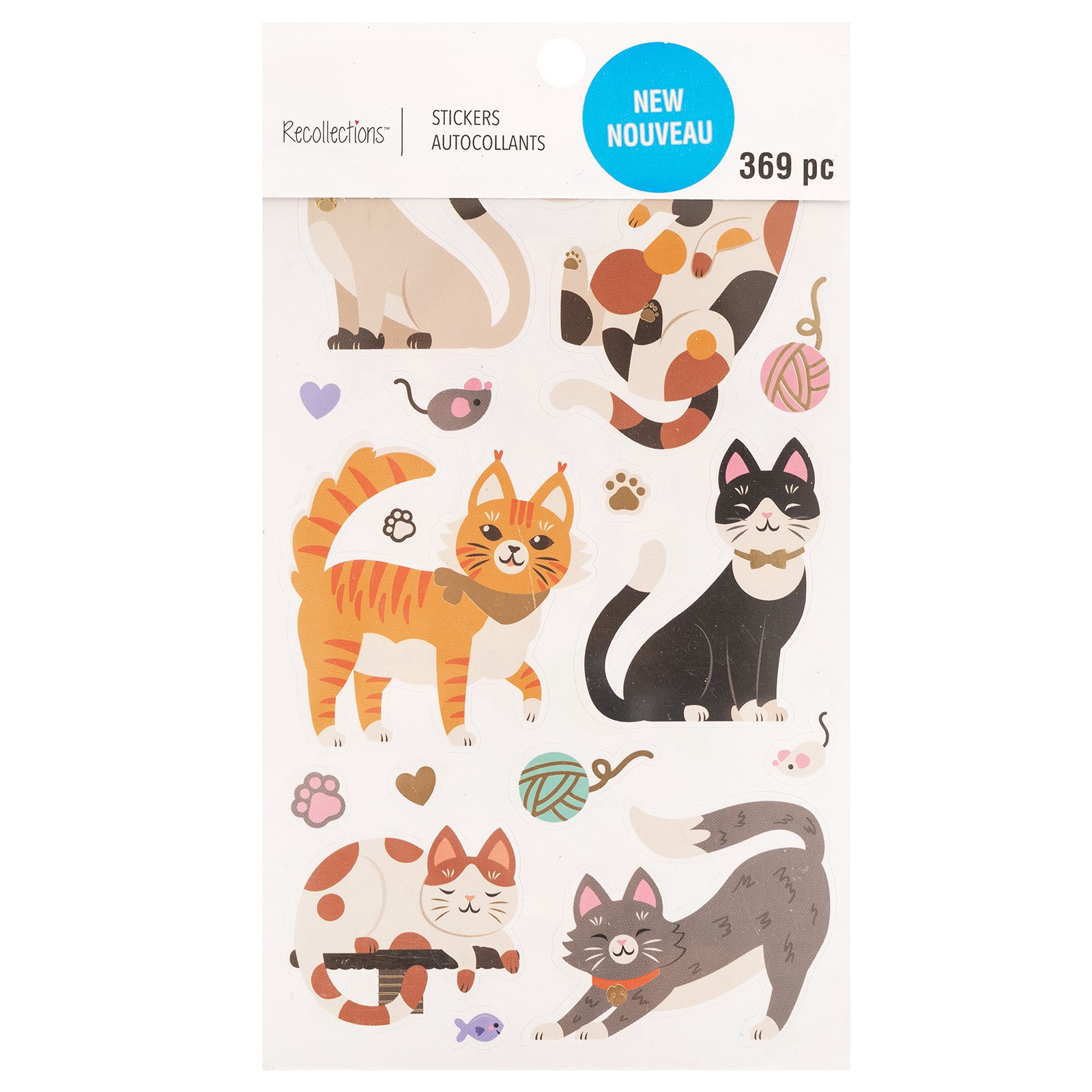 slide 2 of 3, Cat Stickers By Recollections, 4 in x 7 in