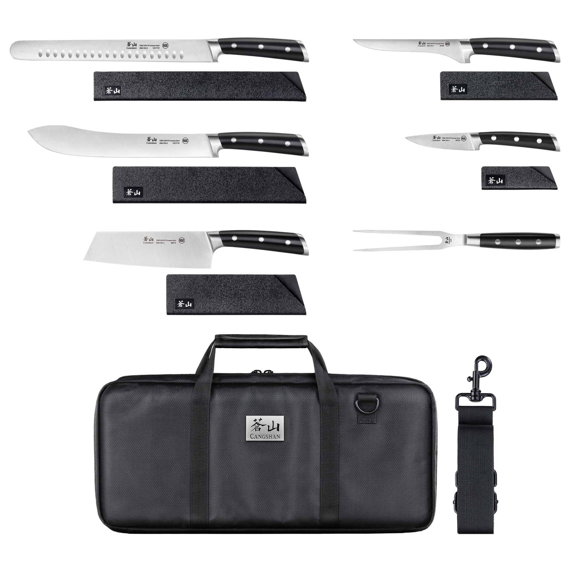 slide 1 of 5, New Star Food Service Inc Cangshan BBQ Knife Set, 