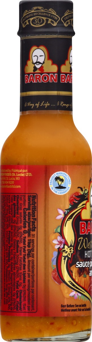 slide 3 of 12, Baron's West Indian Hot Sauce, 155 g